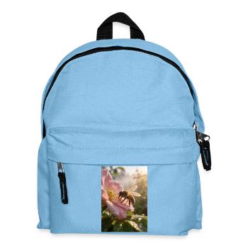 Morning bee on rose blossom - Kids' Backpack - light blue - Front