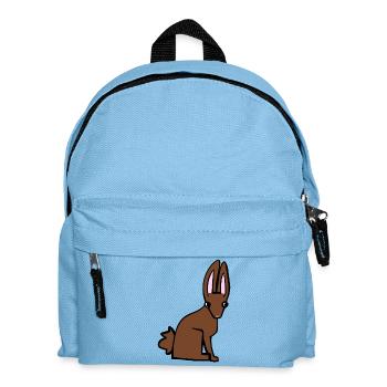 Brauner Hase - Kinder Rucksack - Hellblau - Vorne