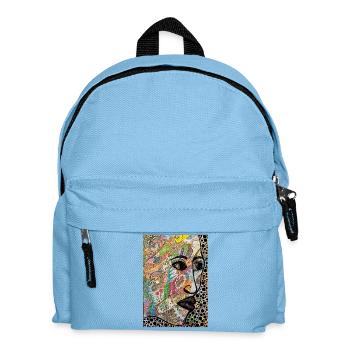 Visage abstrait en profil - Sac à dos Enfant - bleu clair - Devant