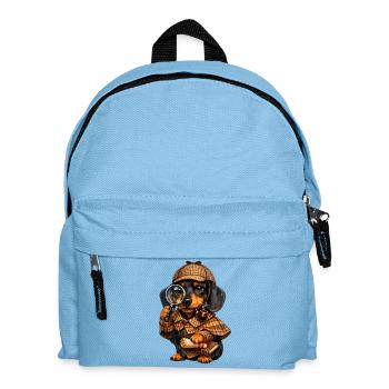 Dachshund Sherlock - Kids' Backpack - light blue - Front