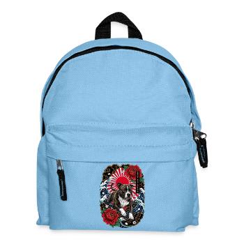 Staffordshire Bull Terrier im Japan Tattoo Stil - Kinder Rucksack - Hellblau - Vorne