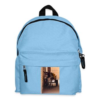 Âne avec un chariot dans le noir - Sac à dos Enfant - bleu clair - Devant