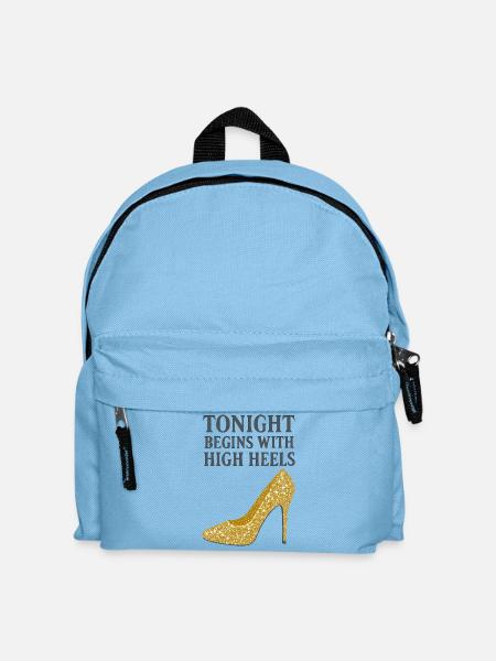 Glitzer High Heels – Tonight begins with... - Kinder Rucksack - Hellblau