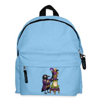 Rabe als Hutmacher mit Frosch im Zauberzylinder - Kinder Rucksack - Hellblau - Vorne