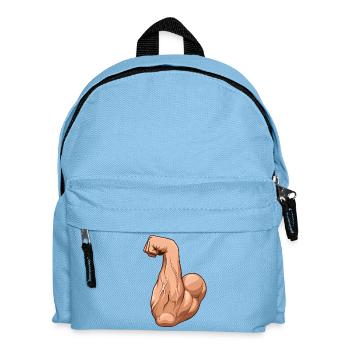 Muscle Arm Flex Illustration (Arm Wrestling Forearm) - Kids' Backpack - light blue - Front