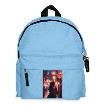 Silhouette under red night lanterns - Kids' Backpack - light blue - Front