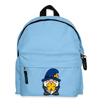 Colorful Lucky Dwarf with Shamrock - Kids' Backpack - light blue - Front