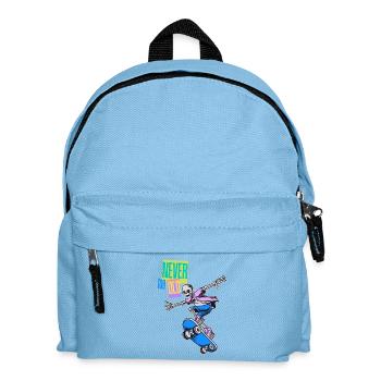 Oldschool Skater – Never too old - Kinder Rucksack - Hellblau - Vorne