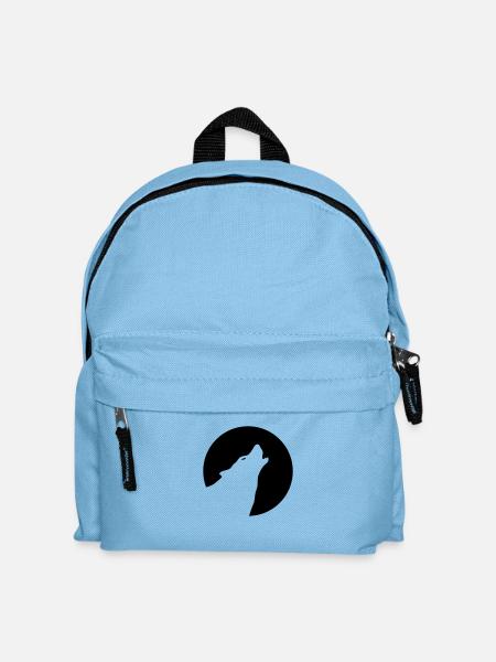 Wolf - Kinder Rucksack - Hellblau