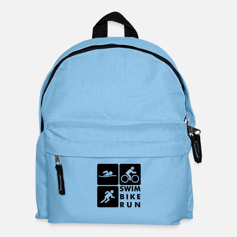 Swim Bike Run Triathlon - Kids' Backpack - light blue