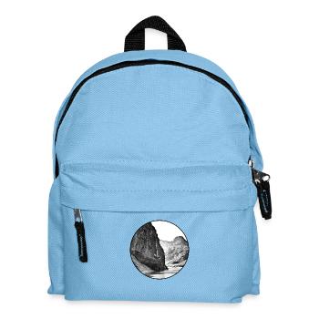 Nature - Montagnes - Photographie - noir et blanc - Sac à dos Enfant - bleu clair - Devant