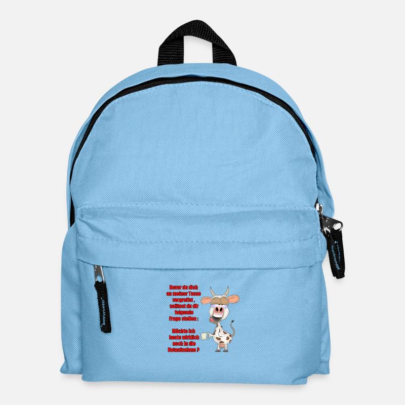 Kuh mit Kaffee - Kinder Rucksack - Hellblau