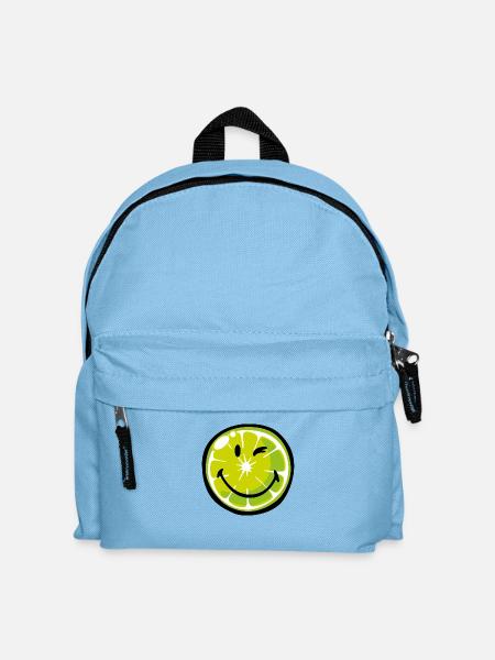 Smiley Lime - Kinder Rucksack - Hellblau