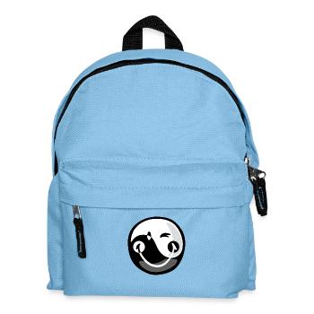 Smiley Yin Yang - Kinder Rucksack - Hellblau - Vorne