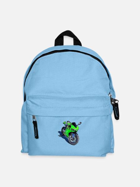 Sport Motorcycle Green - Kids' Backpack - light blue