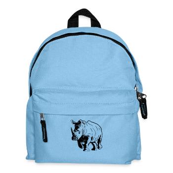 Rhino Sketch Rhinoceros Safari Wild Animal Lover - Kids' Backpack - light blue - Front