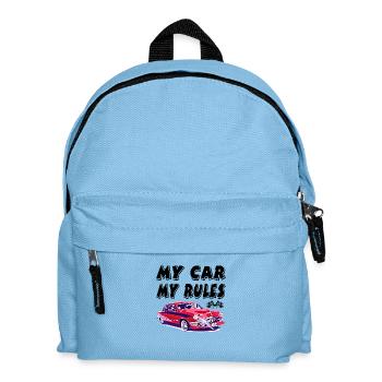 Auto - Kinder Rucksack - Hellblau - Vorne