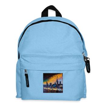 Stadt bei Nacht - Kinder Rucksack - Hellblau - Vorne