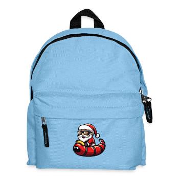 Wurm Weihnachtsmann Cartoon - Kinder Rucksack - Hellblau - Vorne