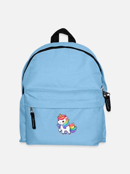 Unicorn Comic - Kinder Rucksack - Hellblau