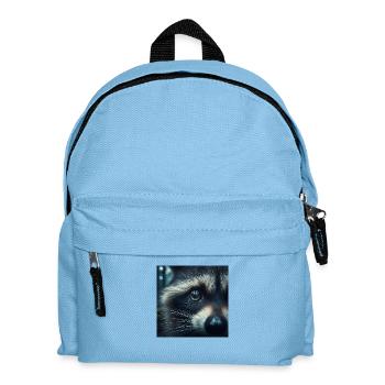 Close-up of a raccoon's eye - Kids' Backpack - light blue - Front