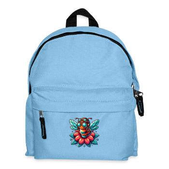 Cute Aviator Bee on Flower Design - Kids' Backpack - light blue - Front