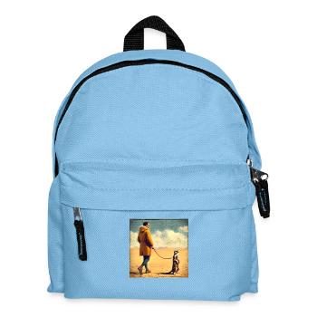 Spaziergang mit Erdmännchen - Kinder Rucksack - Hellblau - Vorne