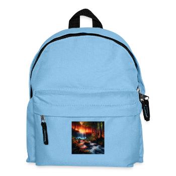 Wasserfall im Wald - Kinder Rucksack - Hellblau - Vorne