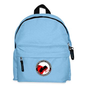 Antifa Unordnungsamt Stempel - Kinder Rucksack - Hellblau - Vorne