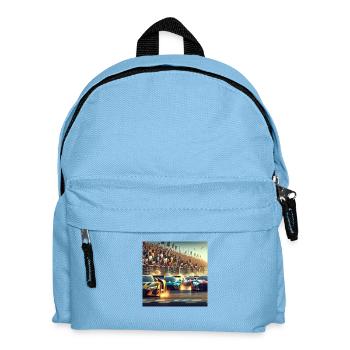 Rennwagen kurz vor dem Ziel - Kinder Rucksack - Hellblau - Vorne