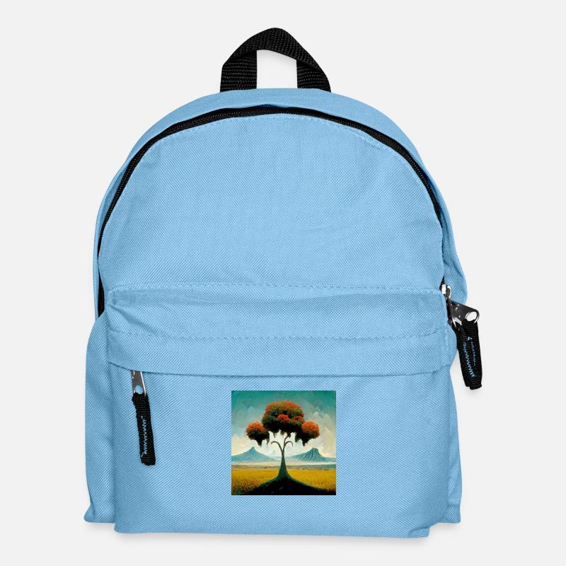 Surrreal Landscape Tree Solitude Mountains - Kids' Backpack - light blue