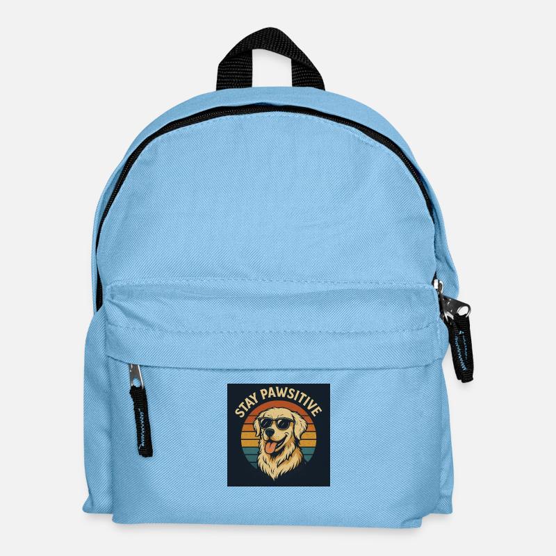 Stay Pawsitive Goldie - Kids' Backpack - light blue