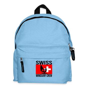 Chemise ras du cou suisse de windsurf - Sac à dos Enfant - bleu clair - Devant