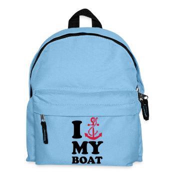 I love my boat - Kinder Rucksack - Hellblau - Vorne