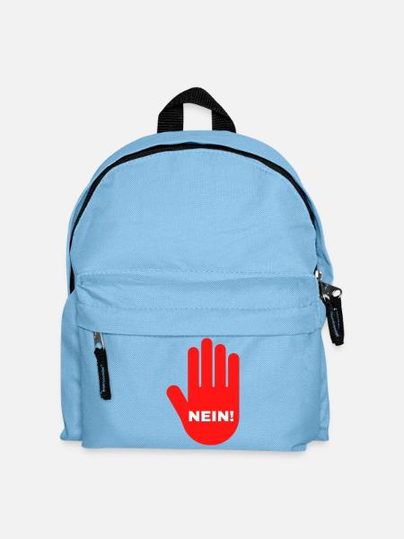 hand rot stop nein halt - Kinder Rucksack - Hellblau