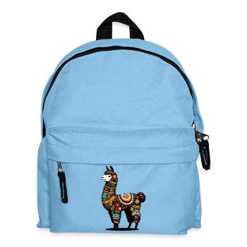 Alpaka - Kinder Rucksack - Hellblau - Vorne
