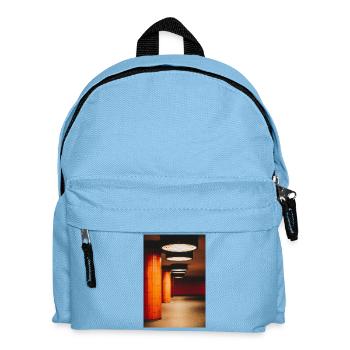 Orange tunnel with light balls - Kids' Backpack - light blue - Front