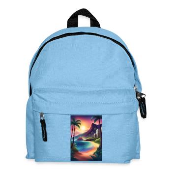 Beautiful sunset at a Miami beach - Kids' Backpack - light blue - Front