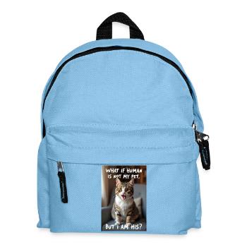 Un chat avec une légende amusante. - Sac à dos Enfant - bleu clair - Devant