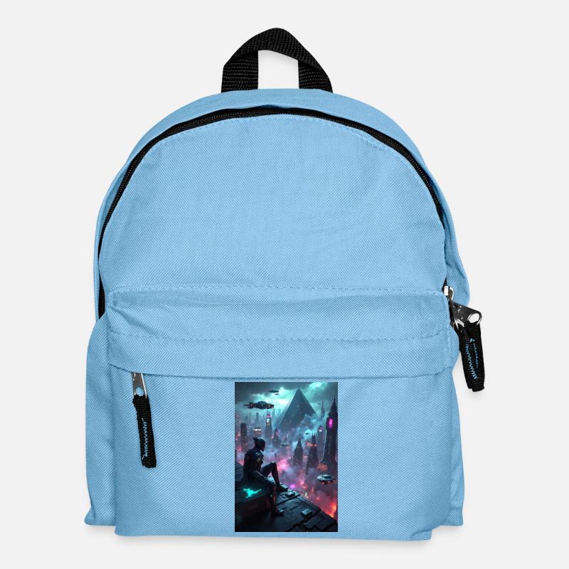 Cyberpunk-Grafiken. - Kinder Rucksack - Hellblau