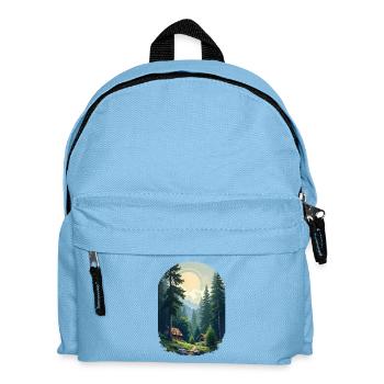 Cabane pixélisée dans les bois - Sac à dos Enfant - bleu clair - Devant