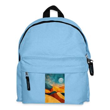 Wüstenlandschaft Illustration Poster - Kinder Rucksack - Hellblau - Vorne