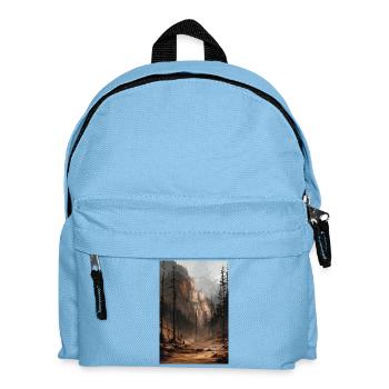 Berglandschaft Illustration Poster - Kinder Rucksack - Hellblau - Vorne