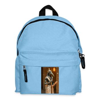 Thoth, ibis-headed god, holding a scroll in an anc - Kids' Backpack - light blue - Front