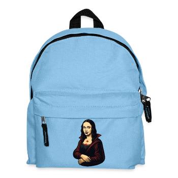 Mona Lisa vampire cartoon - Kids' Backpack - light blue - Front