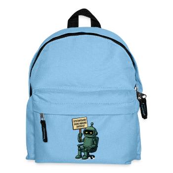 Systemfehler entdeckt – Denk selbst! Roboter - Kinder Rucksack - Hellblau - Vorne