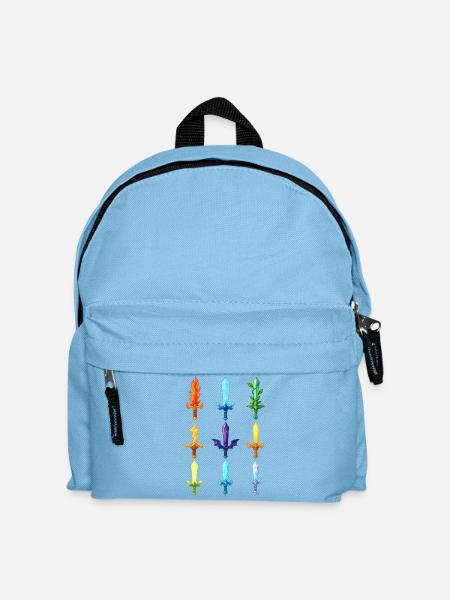 Bunte Fantasy Schwerter Design - Kinder Rucksack - Hellblau