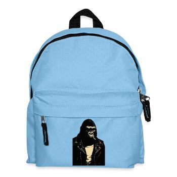 Gorilla Rebel Lederjacke - Kinder Rucksack - Hellblau - Vorne