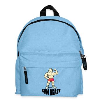 Muskelbär Powerpose Cartoon - Kinder Rucksack - Hellblau - Vorne