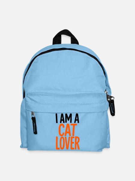 Neon Cat Lover - Kids' Backpack - light blue